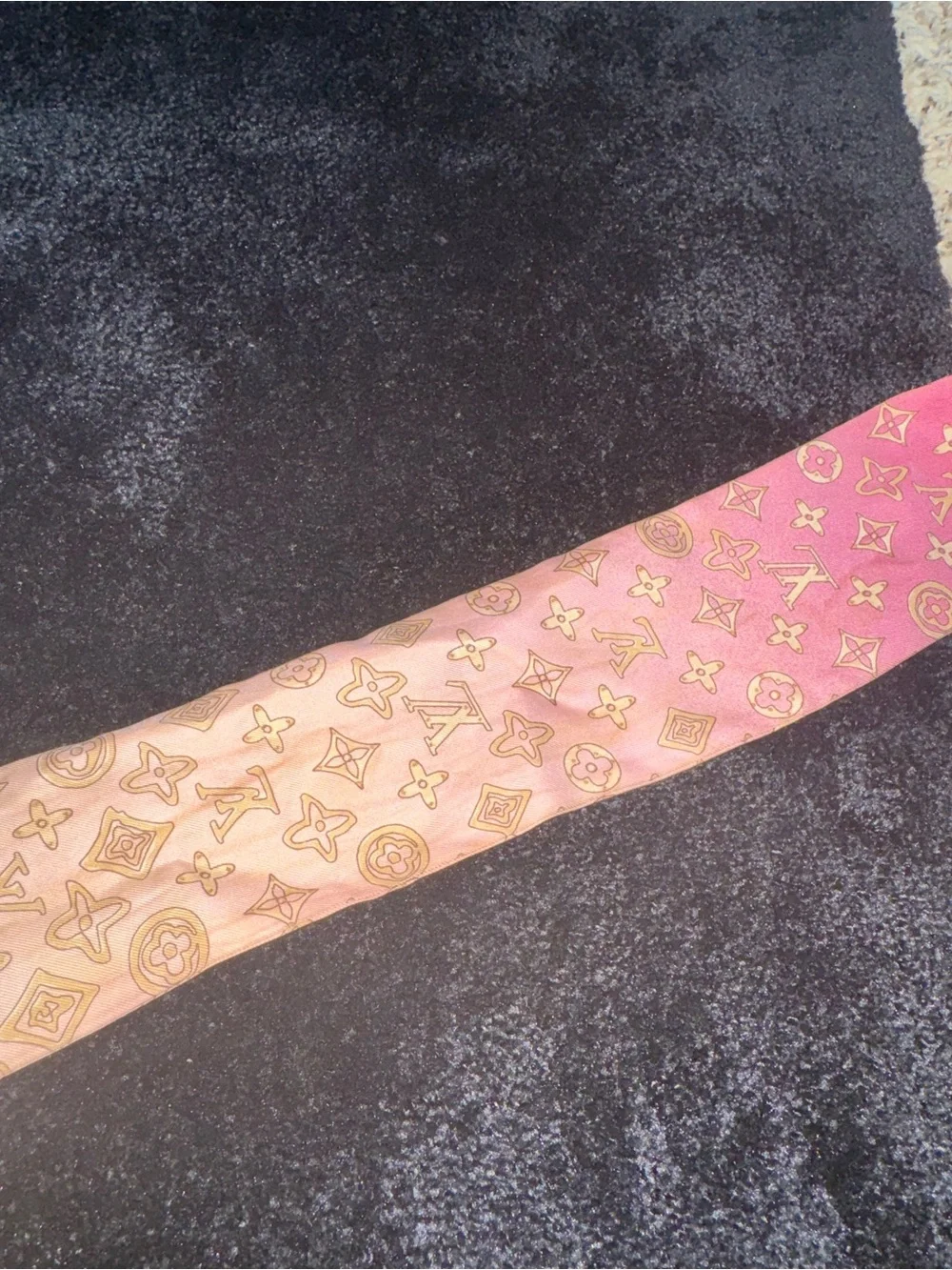 Louis Vuitton Pink to Cream Monogram Bandeau with Blue Trim
